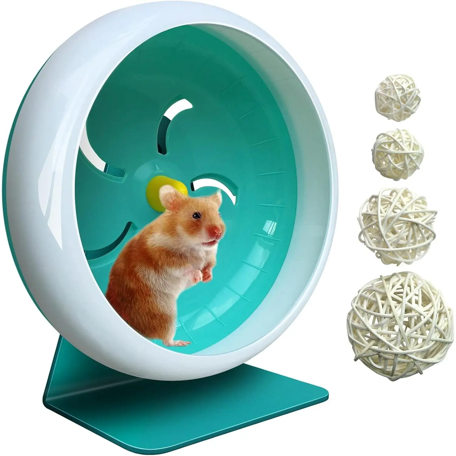 7in Blue A Silent Hamster Running Wheel with Adjustable Stand, Super-Silent Exercise Wheel for Hamsters Gerbils Mice and Other Small Pets