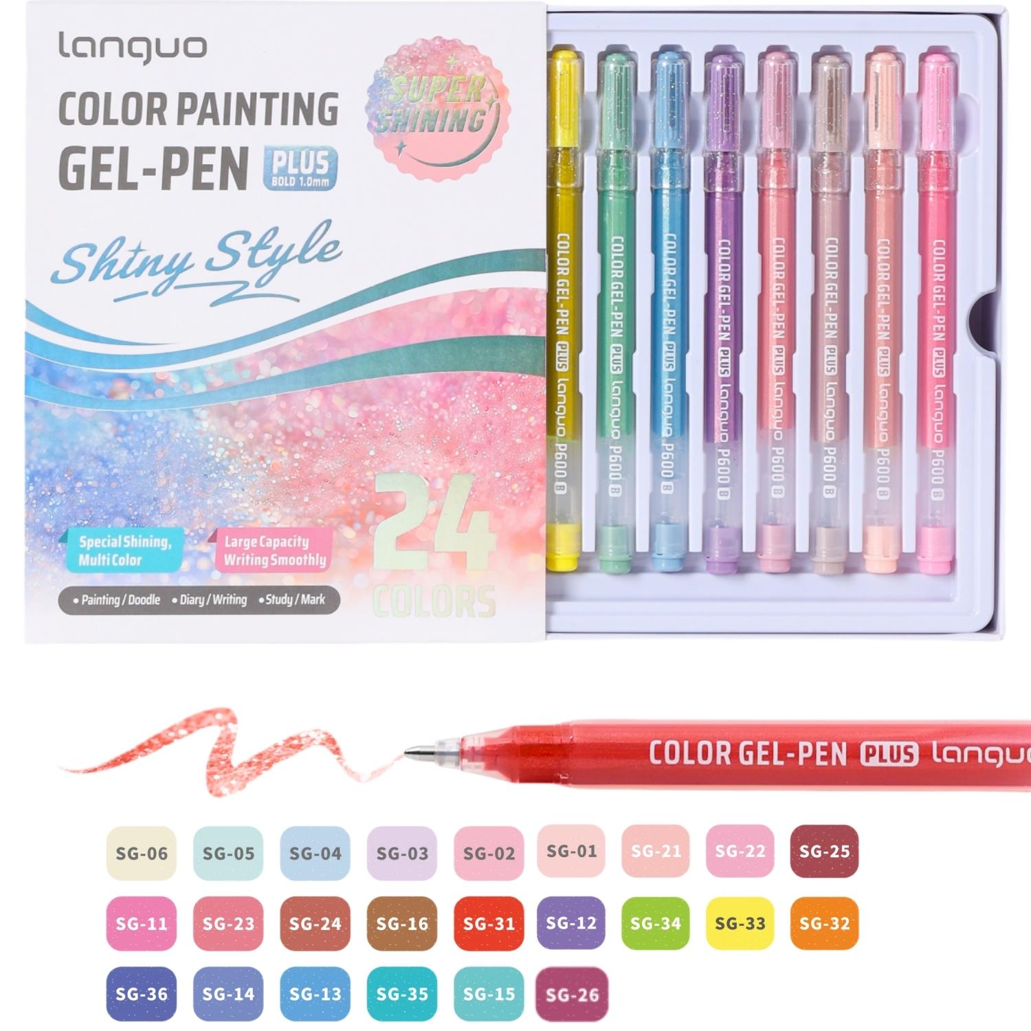 16/24/36/54/72 Color Glitter Gel Pen , Super Flash effec Gel Pens for Coloring Books Drawing Doodling, 1.0mm Colored Gel Pens DIY Birthday Cards