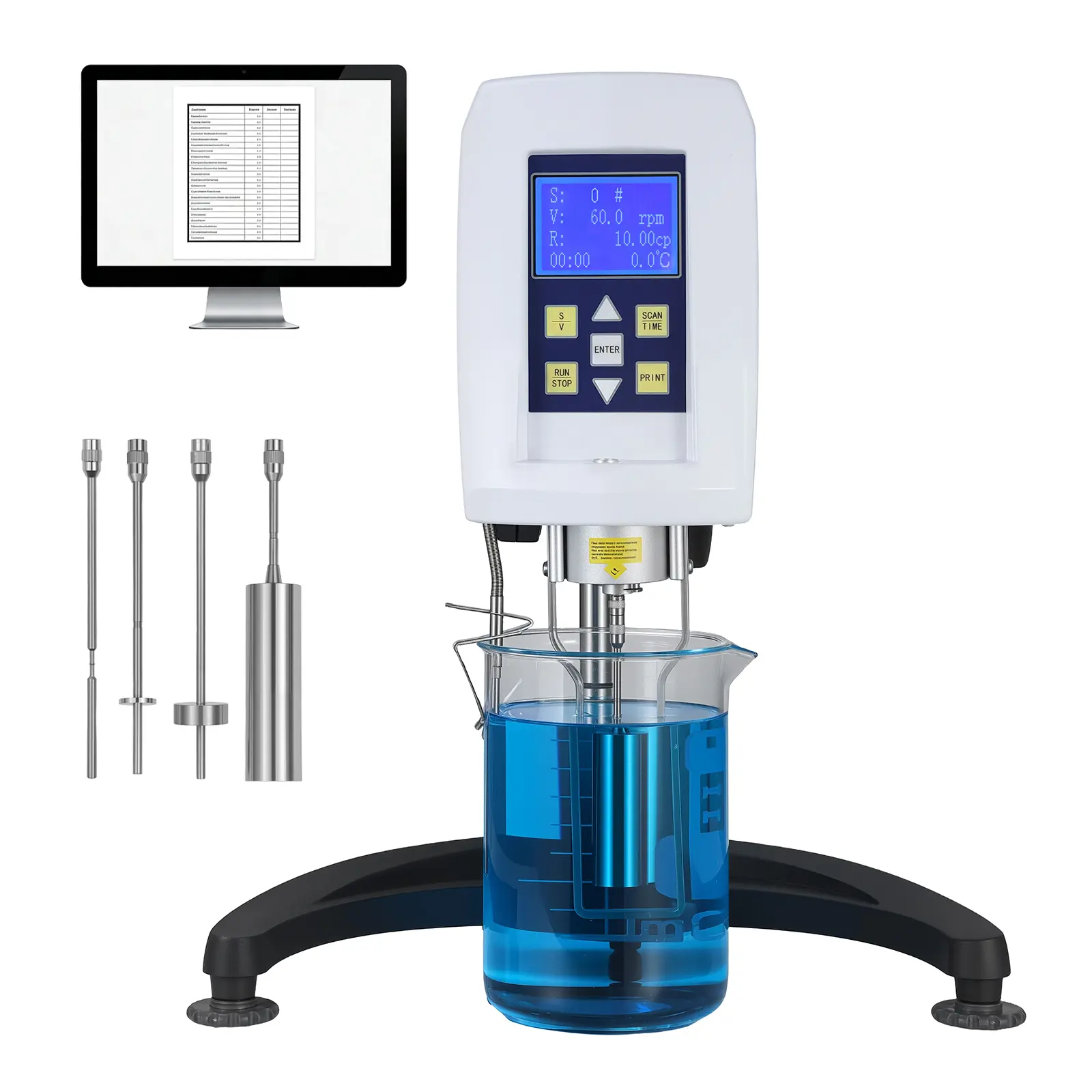 Digital Rotary Viscometer, 10 W Power, 6/12/30/60 RPM Speed, LCD Display, Accurate and Reliable Measurement