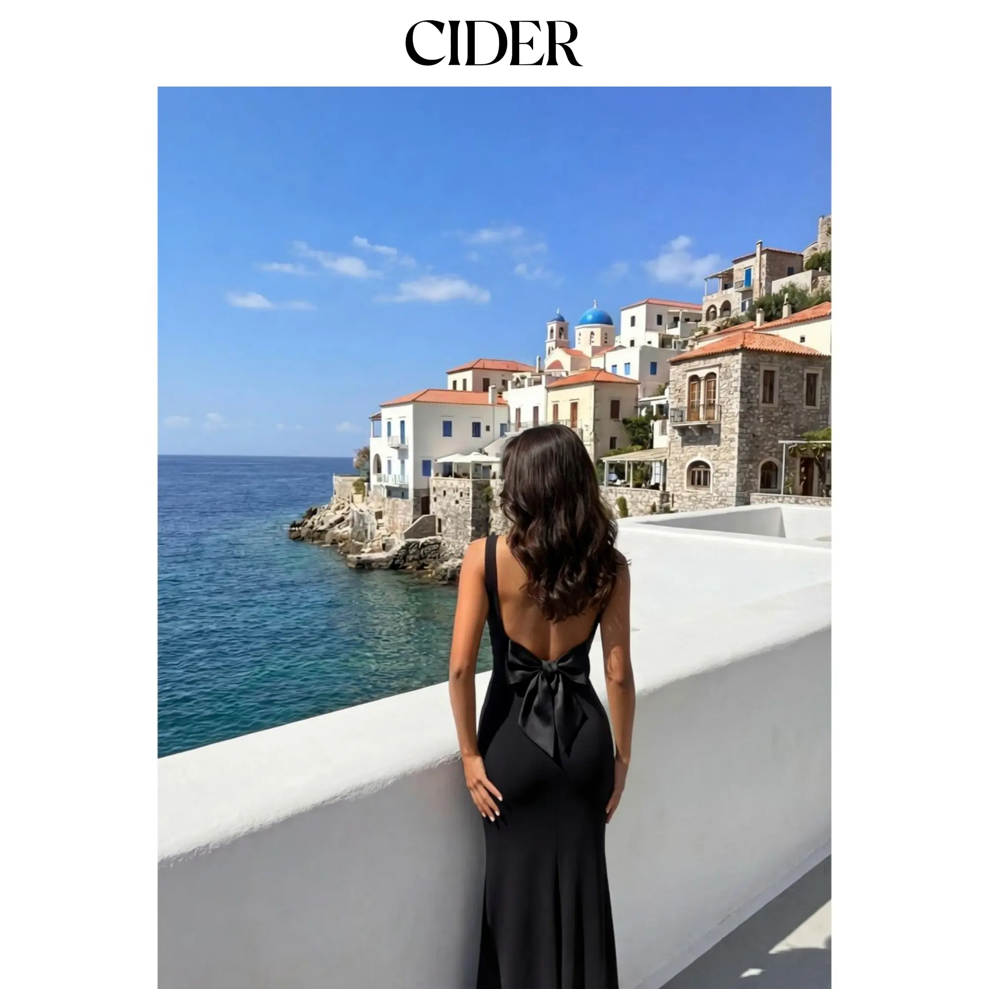 cider backless dress Scoop Neckline Solid Bowknot Maxi Minimalist High Stretch Womenswear SohoChic 4161 sparkle mini dress KissProm Size:M (6)