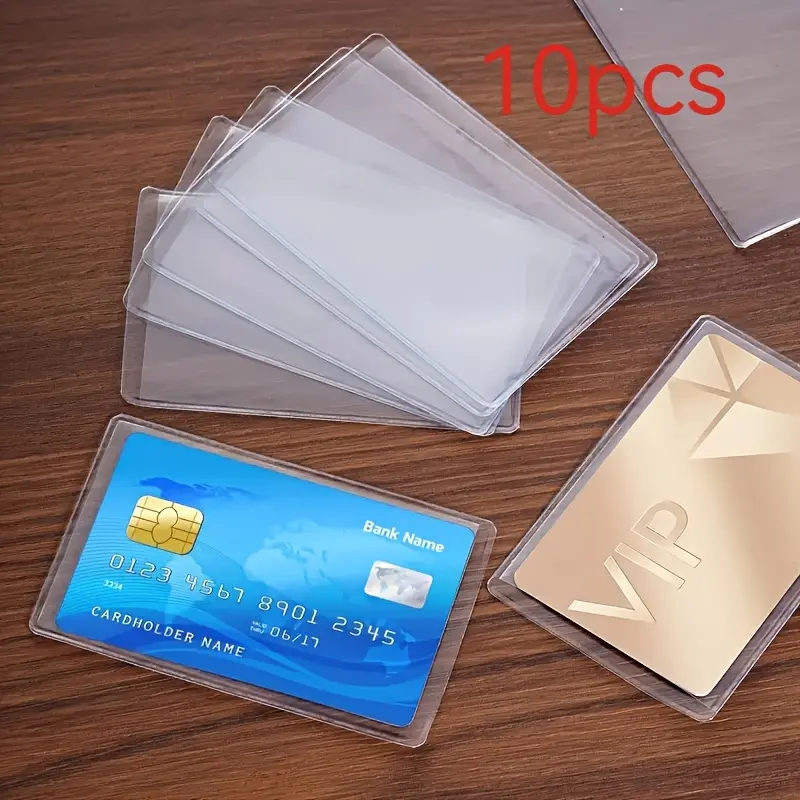 10pcs/ 1set ID card holder, Transparent Card Sleeves - Reusable, Dustproof, Scan-Friendly Design for Credit, ID, Medical, and Bus Cards - Ideal for Home, Office, and Gift Use