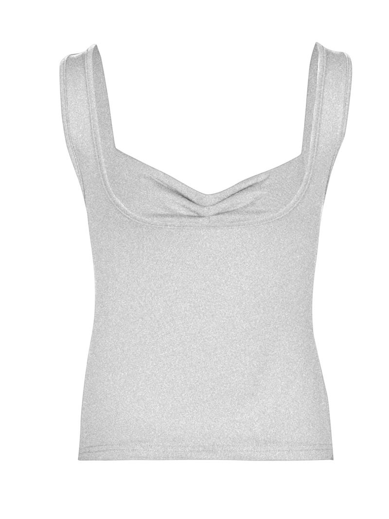 Women's Solid Ruched Split Hem Sweetheart Neck Tank Top, Chic Minimalist Casual Fitted Comfy Sleeveless Top for Daily Wear, Ladies Sleepwear for All Seasons, Womenswear