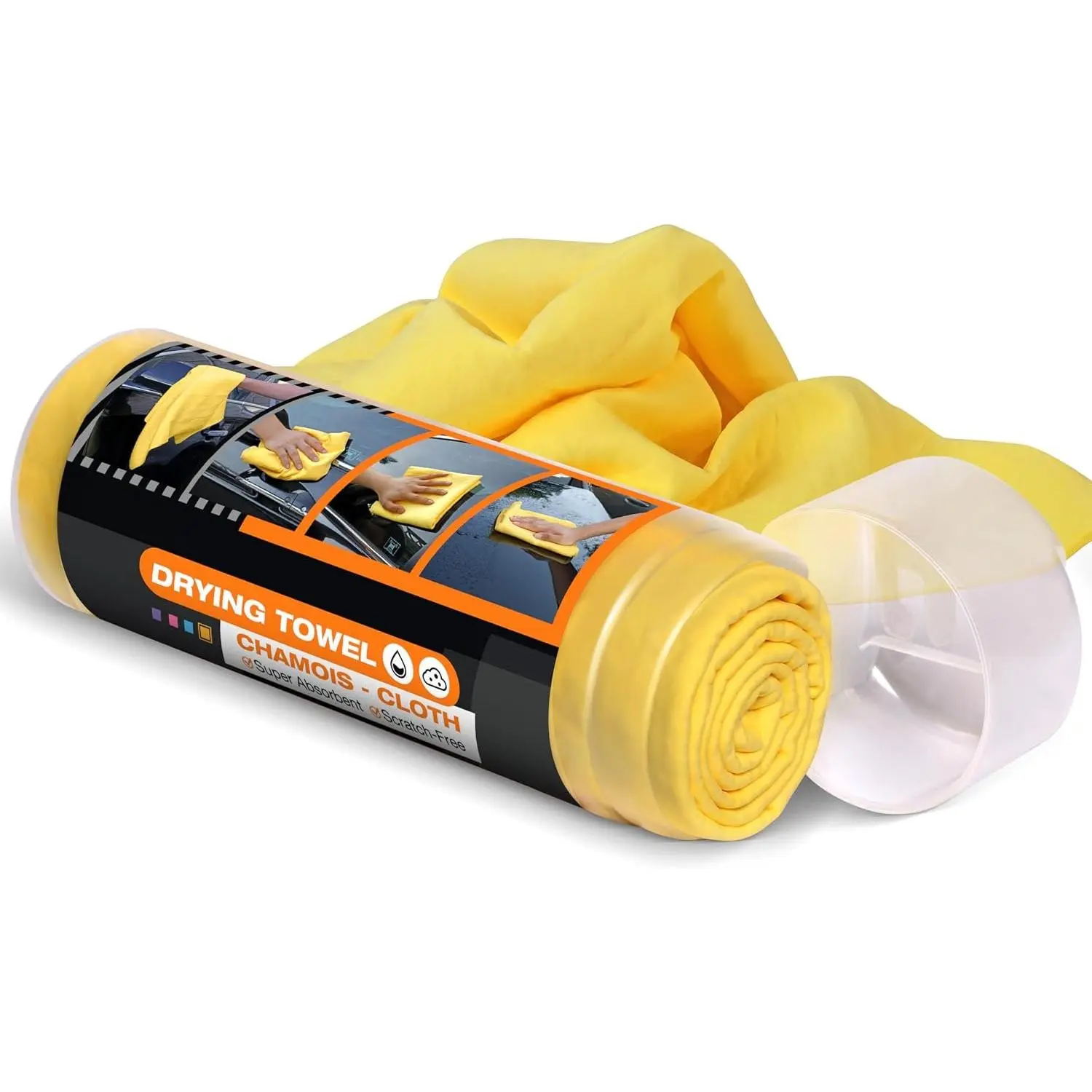 Shammy Towel for , Super Absorbent 26""x17"" Large  Drying Towel,  Soft  Wash Cloth, Chamois Cloth for , Dust Remove, No Scratch/Spot/Streak, Yellow