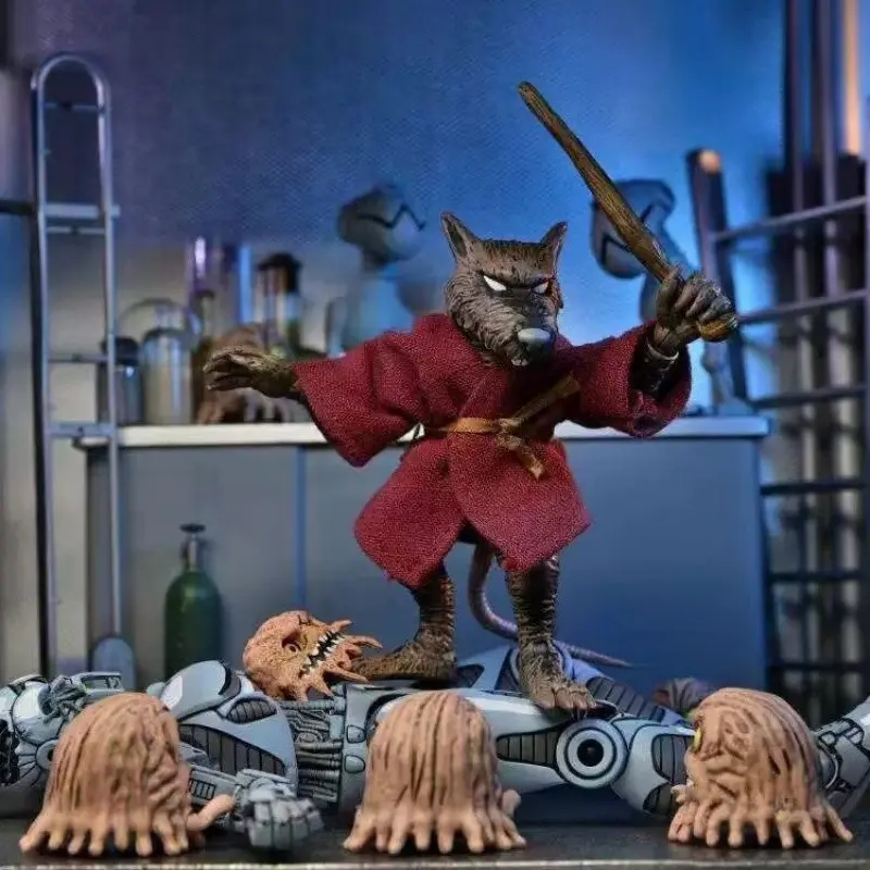 Neca Teenage Mutant Ninja Turtles Splinter Mouse Action Figure, Jointed Model Collectible, Halloween Christmas Party Gift