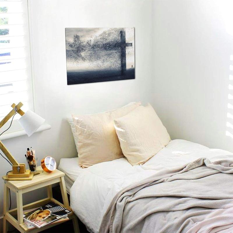 1 Count Jesus Christ Canvas Wall Art Jesus Greets You Welcome Back Window View Sunset Poster Christian Religious Modern Artwork Christ Spiritual Prints Framed Wall Decor For Bedroom Living Room 16x24inch