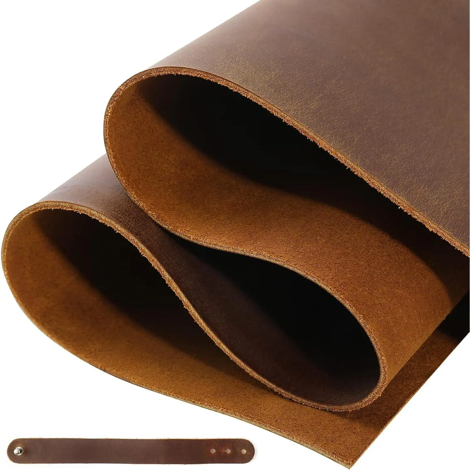 12''X24'' Genuine Leather Sheets for Crafts, Full Grain Tooling Leather, 2mm Thick Cowhide Square Leather Pieces, Dark Brown
