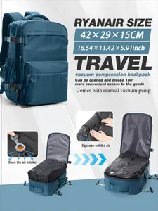 Vacuum Travel Durable Backpack for Laptop Set with Pump, Flight-Approved Laptop Bag, Casual Daily Commute & Outdoor Hiking Camping Bag, Lightweight Casual Daypack, Travel Essentials Backpacks