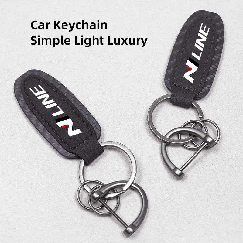 Metal Leather Car Keychain Car Key Ring For Hyundai HB20 KONA i20 i10 IONIQ Elantra Palisade Sonata Grandeur SantaFe Tucson Inster Bayon NEXO i30 Creta iMax Casper Veloster Accent Venue Aslan i40 ix20 Equus Avante
