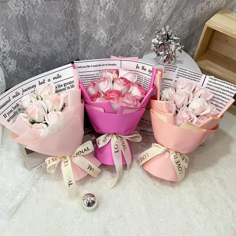 Artificial Rose Bouquet with Bag Flowers, 1 Count Creative Birthday Gift, Bridesmaid Gift, Party Gift, Romantic Festive & Party Supplies