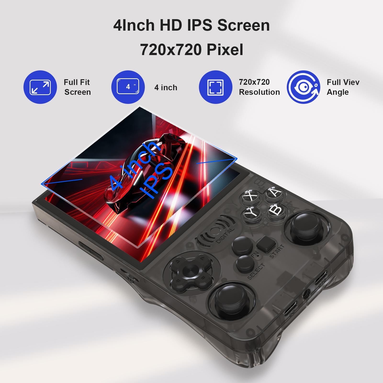 GAMINJA Upgraded ANS13 Open-source Handheld Game Console Linux System 4-inch IPS High-definition Screen Gaming Handheld Portable Retro and Handheld Device Comes with Over 15,000 Games and 20+ Emulators