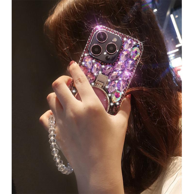 iPhone17ProMax/AIR/Pro cases,Luxury full diamond iphone case, mobile phone bracelet ladies, girls rhinestone perfume bottle buckle, For iphone 16/15/14/13/12/11 Pro Max Plus