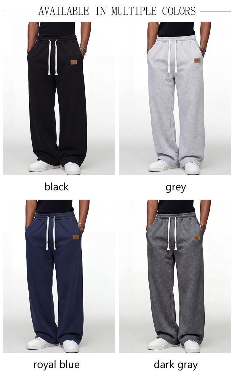 Black loose men’s sweatpants, extremely comfortable for everyday wear, skin-friendly men’s joggers, super comfortable with an elastic waistband, classic drawstring men’s casual sweatpants, suitable for various occasions, and perfect for wearing in spring