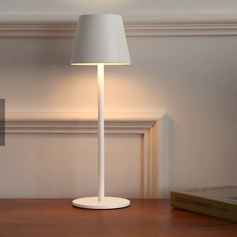 Modern Rechargeable LED Table Lamp - Cordless Pleated Indoor Light with Touch Control, Stepless Brightness Dimming, Portable Battery-Powered for Bedroom, Home Decor