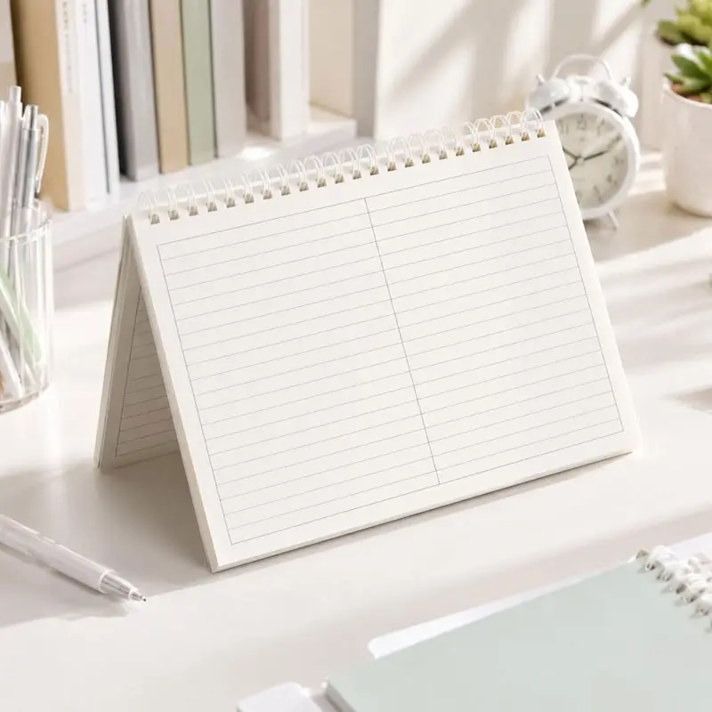 1 spiral notebook, PVC soft cover coil notebook - horizontal layout with separate sections and columns, B5 size, suitable for study notes, work records, mind mapping, for students and office workers.