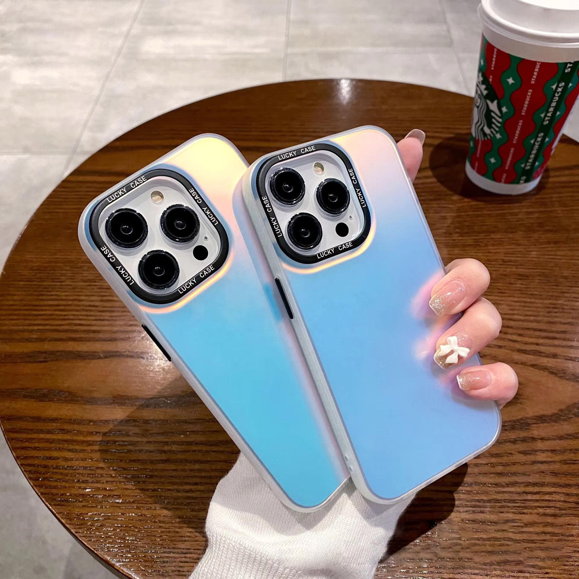 1PC Premium Holographic Gradient Phone Case for iPhone 17 Pro Case , Military-Grade Shockproof Cover Compatible with iPhone 17 16 15 14 / iPhone 13 phone case / iPhone 12 11 Pro Max &X XS Max.