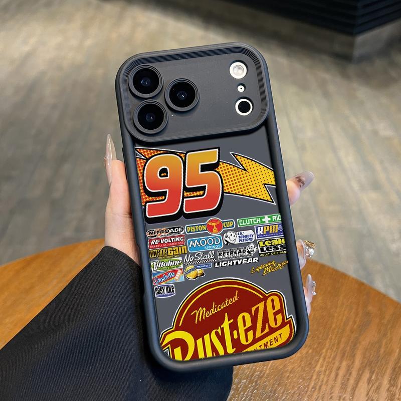 Lightning Mcqueen Pattern Suitable For Iphone And Samsung Galaxy 17 Air 16 Pro Max 15 14 Plus 13 12 11 Xr Xs S25 S24 S23 Tpu Bumper Shock - Absorbing Soft Shell , Silicone Protective Cover , With Safety Rope Protection Phone Case