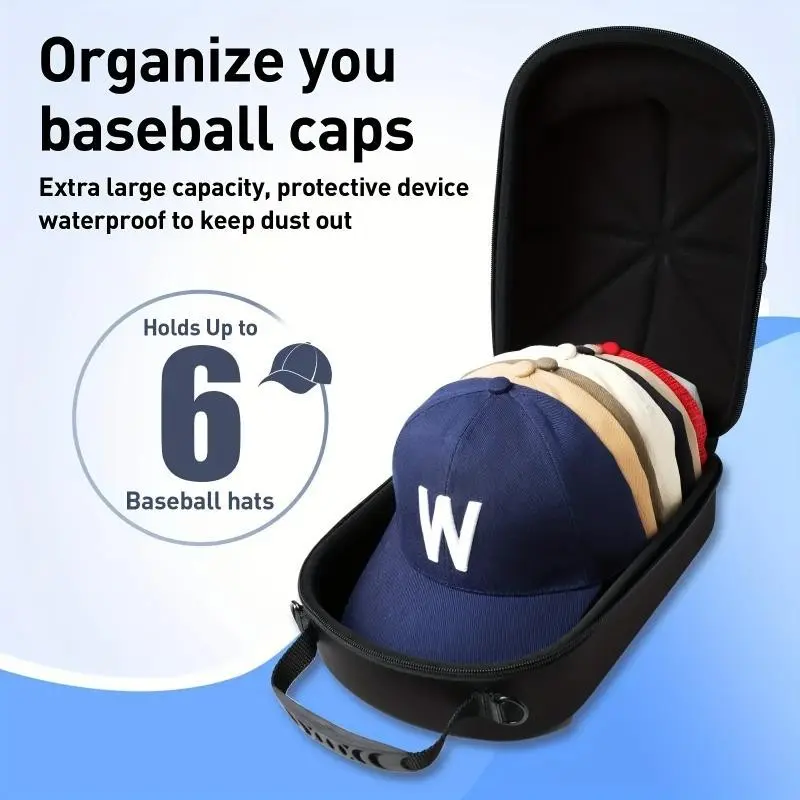 2026 New Hard Shell Hat Storage Bag, Organizer Bags, Durable Travel Carrying Case, Safety Buckle, Sturdy Handle, Protects Hats, Outdoor & Home Use