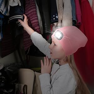 Unisex Beanie Hat with Light, USB Rechargeable LED Headlamp Hat Night Light Cap Christmas Stocking Stuffers Gifts for Men Dad Father Husband