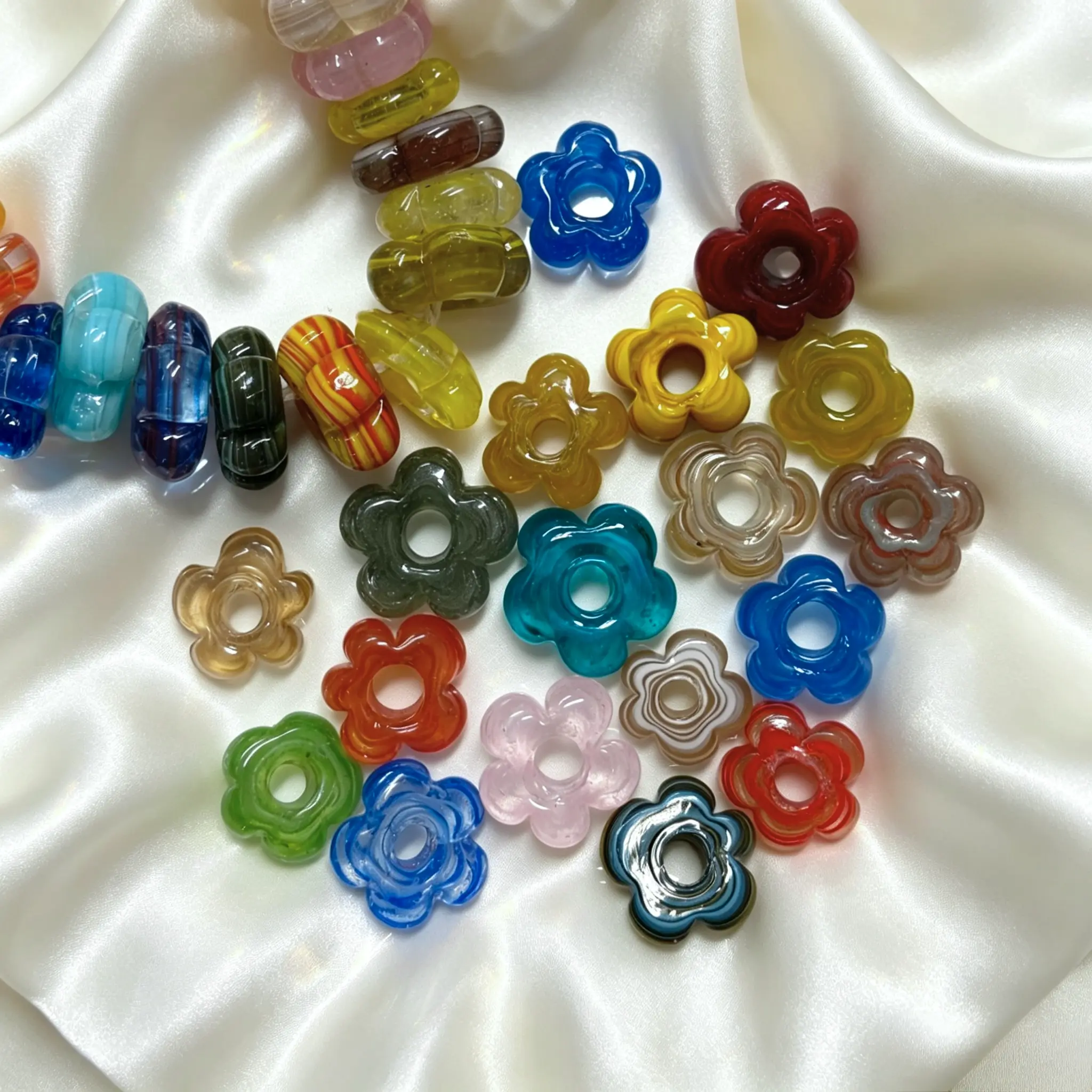 ✨【NEW】Nepal Bloom | Vintage Lampwork Glass Flower Beads For DIY Bracelet Necklace Earring Crafts
