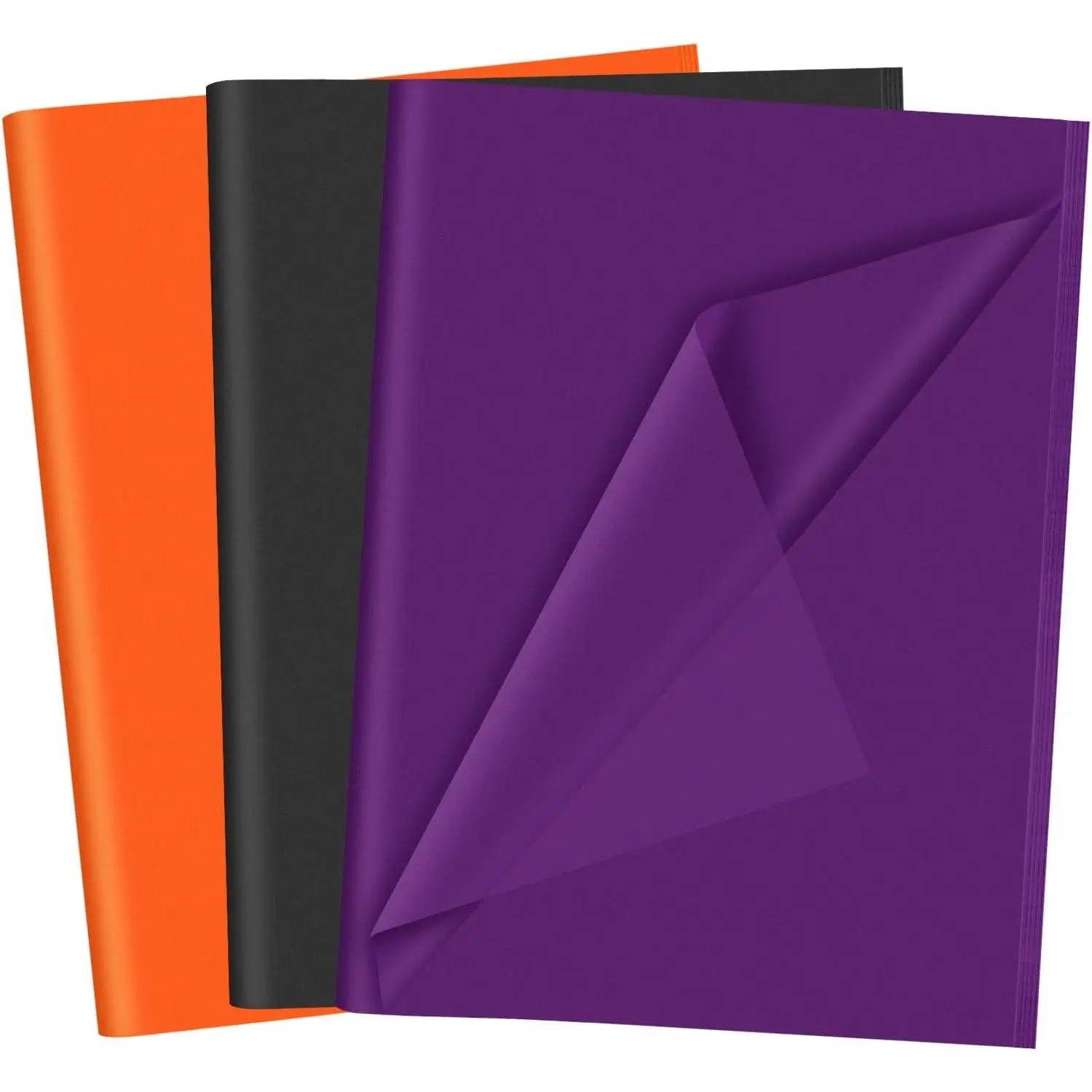 70 Sheets Halloween Tissue Paper Multicolor Art  Wrapping Paper Bulk  Wrapping for Halloween Holiday Crafts Decor Party Festival-Orange/Black/(20 x 14.5 inches /50 x 37cm)