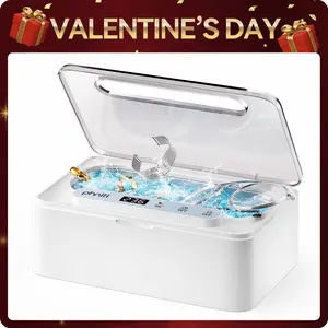 Ultrasonic Retainer Cleaner, 45kHz Retainer Cleaner Machine for Dentures, Mouth Guards, Aligners, Braces, Toothbrush Heads & Jewelry, 200ML Dental Cleaning Stainlesssteel Mouthguard