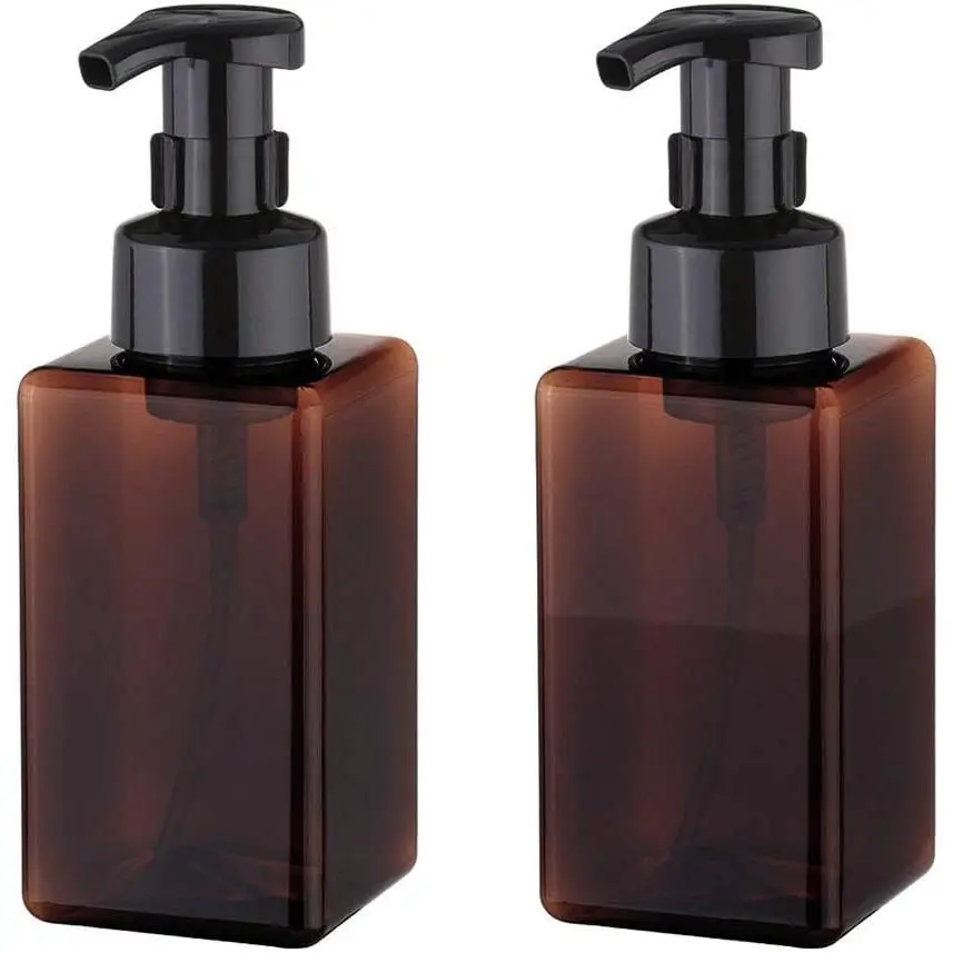 Foaming Soap Dispenser, 450ml (15oz) Refillable Pump Bottle Plastic for Liquid Soap, Shampoo,  Wash (2 Pcs) ()