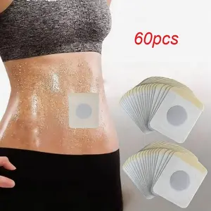 60-Piece Abdominal Patch Set, Enhances Fitness & Waist Shaping, Tighten, Strong Plant Fiber Formula, Portable Use, Ideal for Gym Enthusiasts, Workout, Body Care