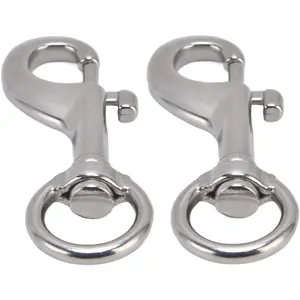 2 Pack Swivel Eye Snap Hook, 3/4'' Trigger Snap Hooks Heavy Duty Swivel Clasp Eye Bolt Snap Hook Marine Grade Stainless Steel Clips Clasp for Pet Buckle, Keychain, Diving