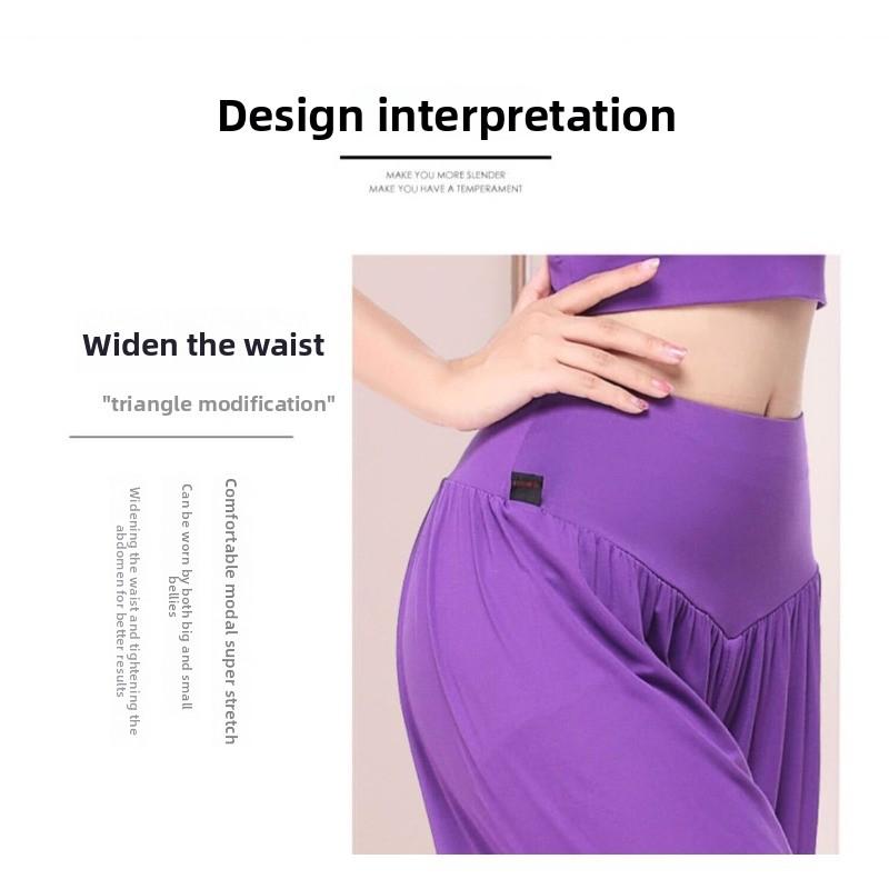 Bloomers Suit Sports Yoga Practice Dance Modal Chest Pad Belly Dance Training Clothing Women's Loose leggings