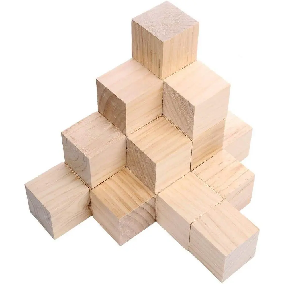 20pcs 2 inch Wooden Cubes Unfinished Wood Blocks for Wood Crafts, Wooden Cubes, Wood Blocks, Great for Baby Showers (20pcs)