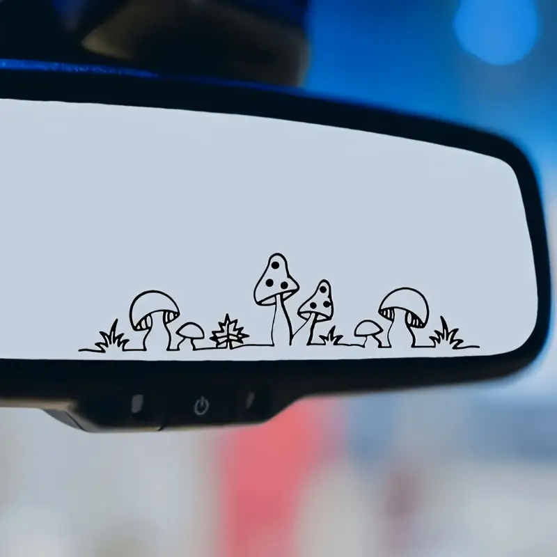 Cute Little Mushroom Stickers – Adorable Mushroom Lineup Decal for Car Rearview Mirror, Motorcycle, Bike, Laptop, Phone Case, Indoor & Outdoor Decor, Fun Party & Home Decor, Detailed Art