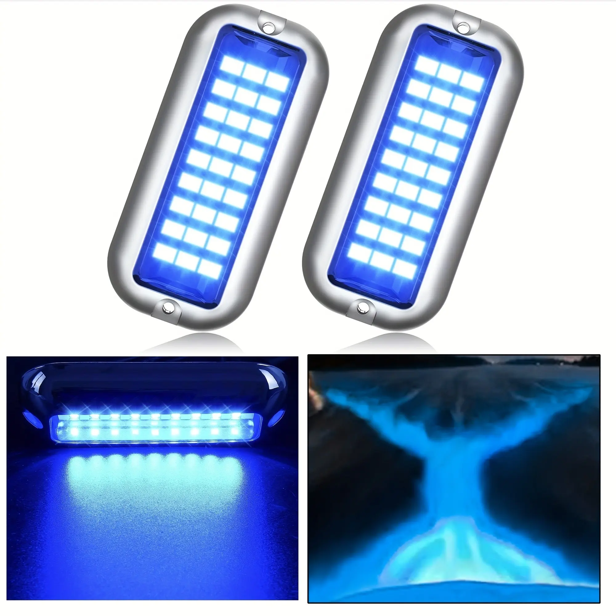 2pcs 12V Underwater LED Lights, Stainless Steel Boat LED Light Accessories, Suitable for Boats, Yachts, Cruisers, Sailboats, Floating Bridges, Pools, Water Features