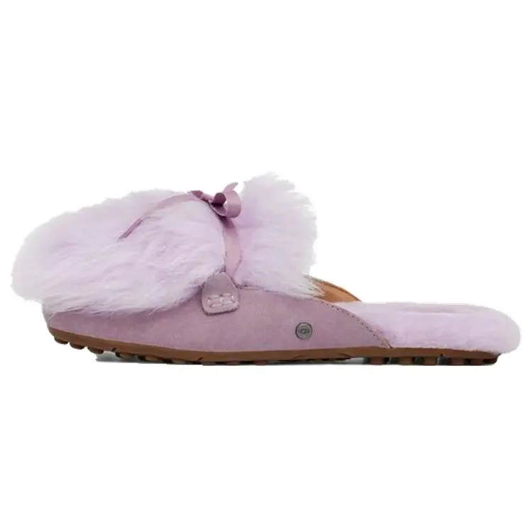 UGG Shaine Fluff Sheepskin One-Piece Lightweight Comfortable Flat Plush Fashion Slippers 1105316-SHAD