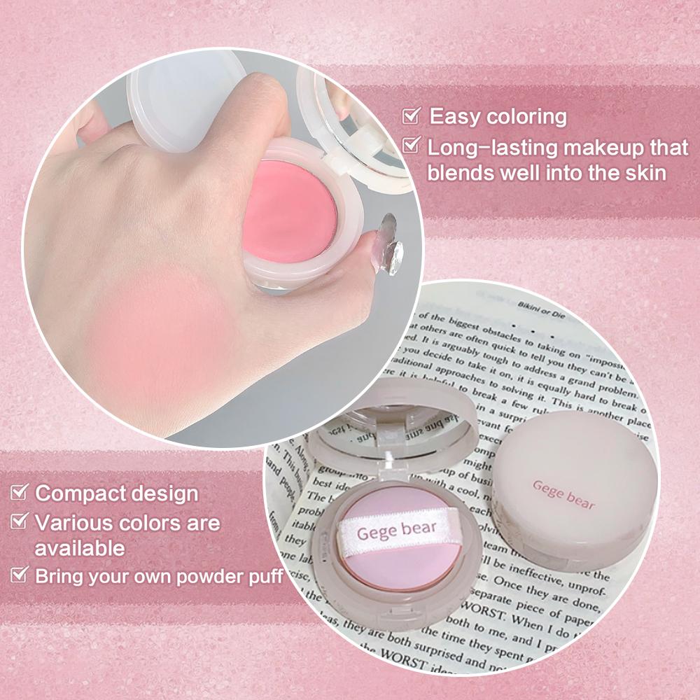 Long Lasting Air Cushion Blush, Single Color Makeup Blusher Palette, Suitable for All Skins, Cosmetic, Lightweight Natural Look