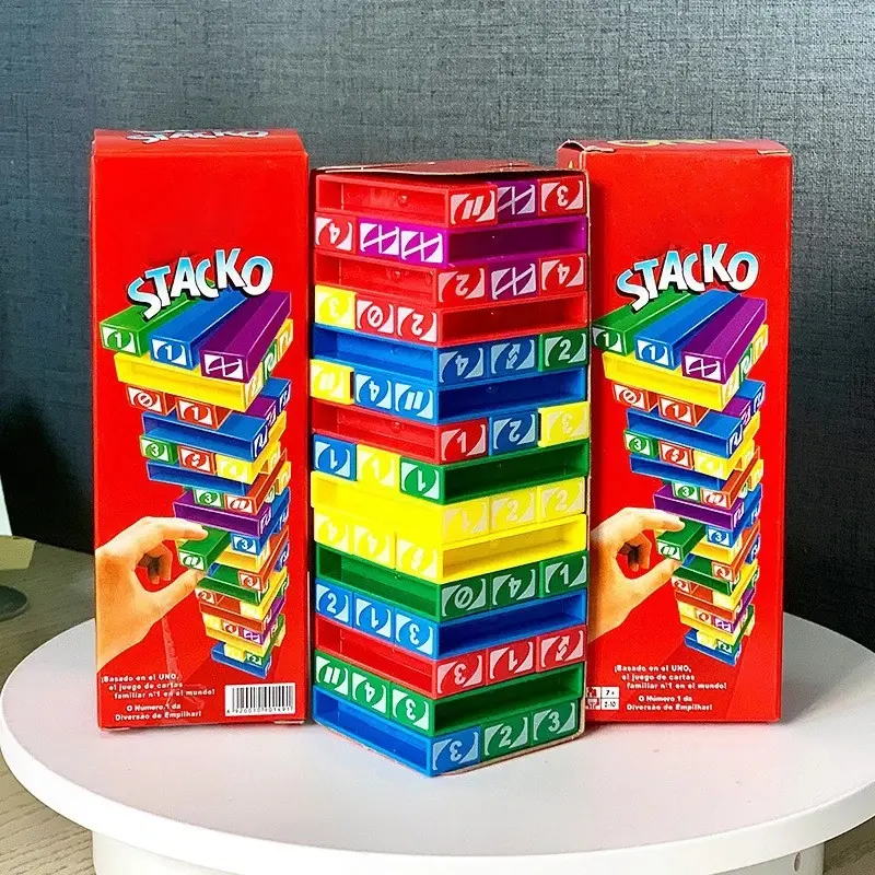 Stacko Card Board Games Entertainment Family Poker Party Early Education Puzzle Stackoed Toys Playing Cards Birthday Gift