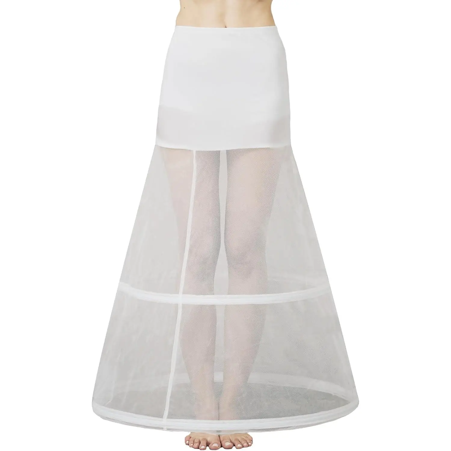Women's A-line Hoops Petticoat, Full Floor-Length Bridal Slip Underskirt for Formal Wedding Gown and Quinceanera Dress