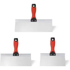 Stainless Steel Drywall Taping Knife, 3PCS 8"/10"/12" Premium Drywall Skimming Blades, Perfect Tool for Finishing and Patching