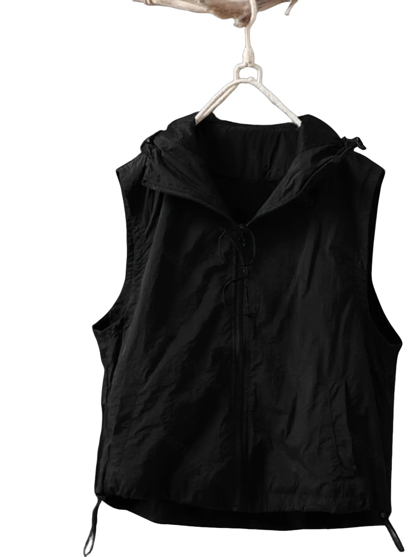 Women's Lightweight Solid Vest with Hat, Stylish and Comfortable Design, Perfect for Casual Wear, Ideal for Daily Use and Outdoor Activities