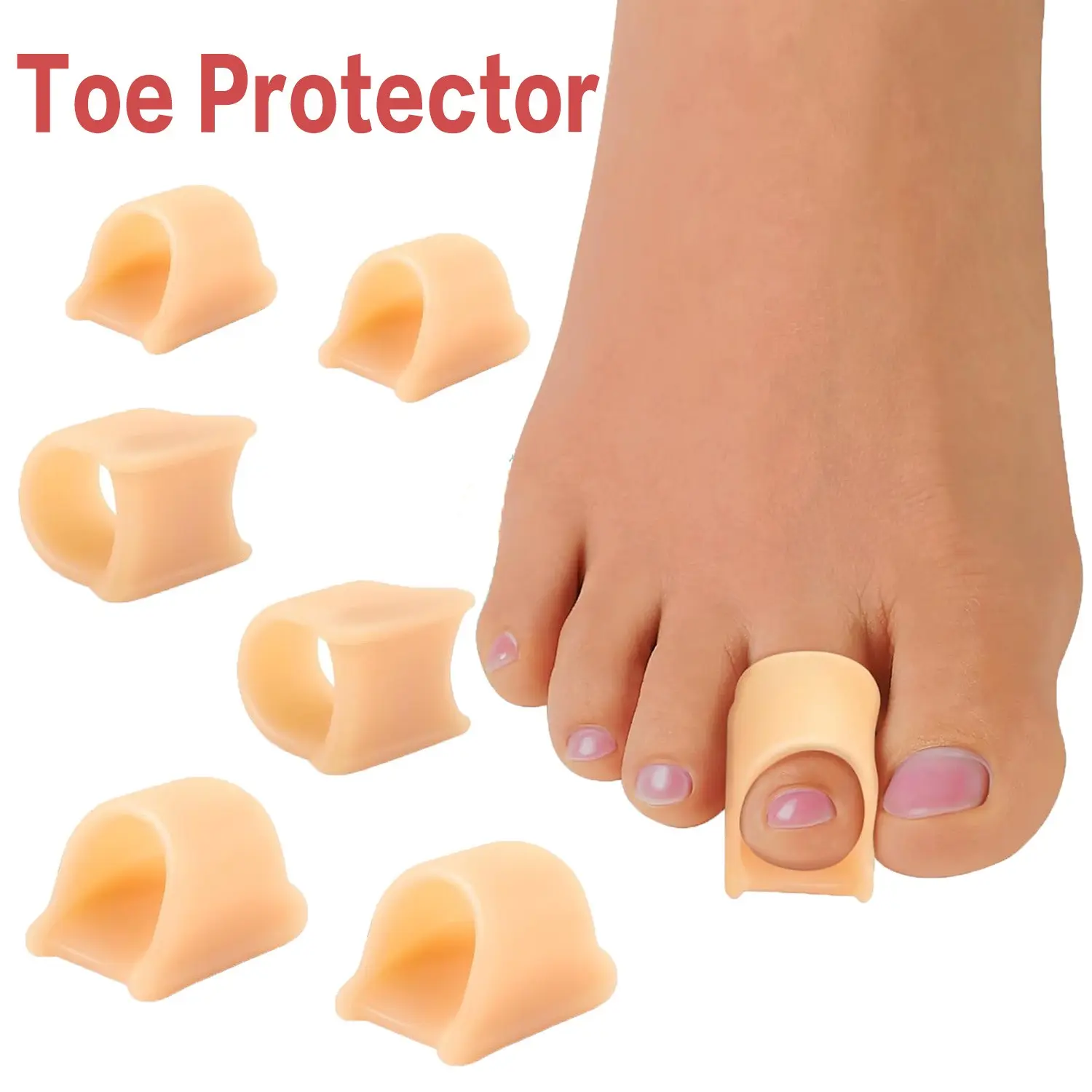 4/8pcs Soft Gel Toe Separators, Hammer Toe Corrector, Adjustable Sizes, Unisex, Nightly Foot Care, Anti-Friction, Nail Art Aid, Pedicure Tools