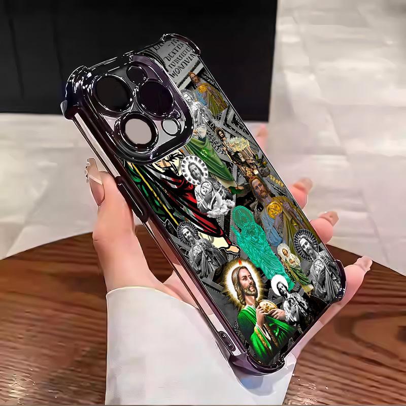 Creative Jesus Pattern Phone case for iPhone 17 Pro Max 16 Plus 15 14 13 12 Full Body Protection Shockproof Soft Silicone Cover 284