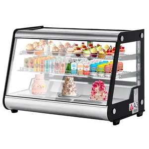 6.5 Cu.ft Commercial Counter Depth Refrigerators - Countertop Refrigerated Display Case with All-Around LED Lighting, Adjustable PVC Shelves, Fog-Free Glass, Bakery Display Case for Restaurant, Cafe