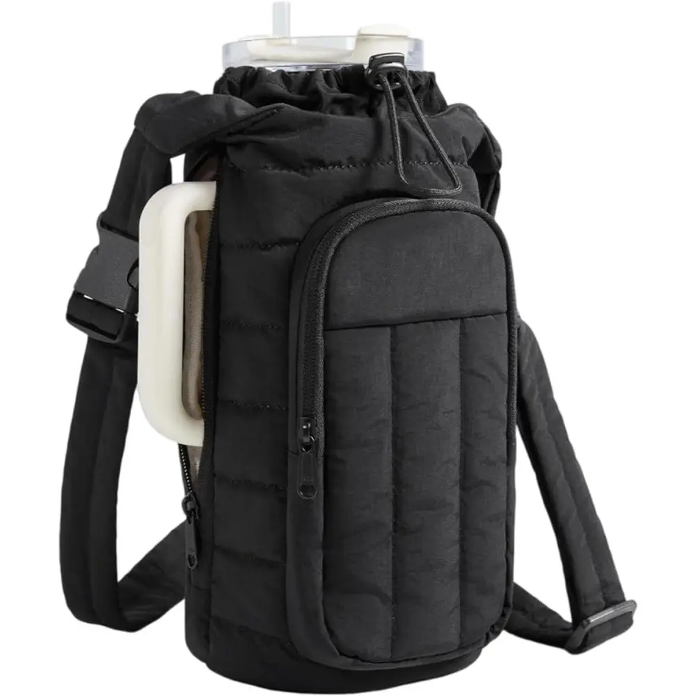 Water Bottle Insulated Carry Bag, Adjustable Strap Bottle Holder, Fits 18-64oz Bottles, Ideal for Hiking Water Bottle Insulation