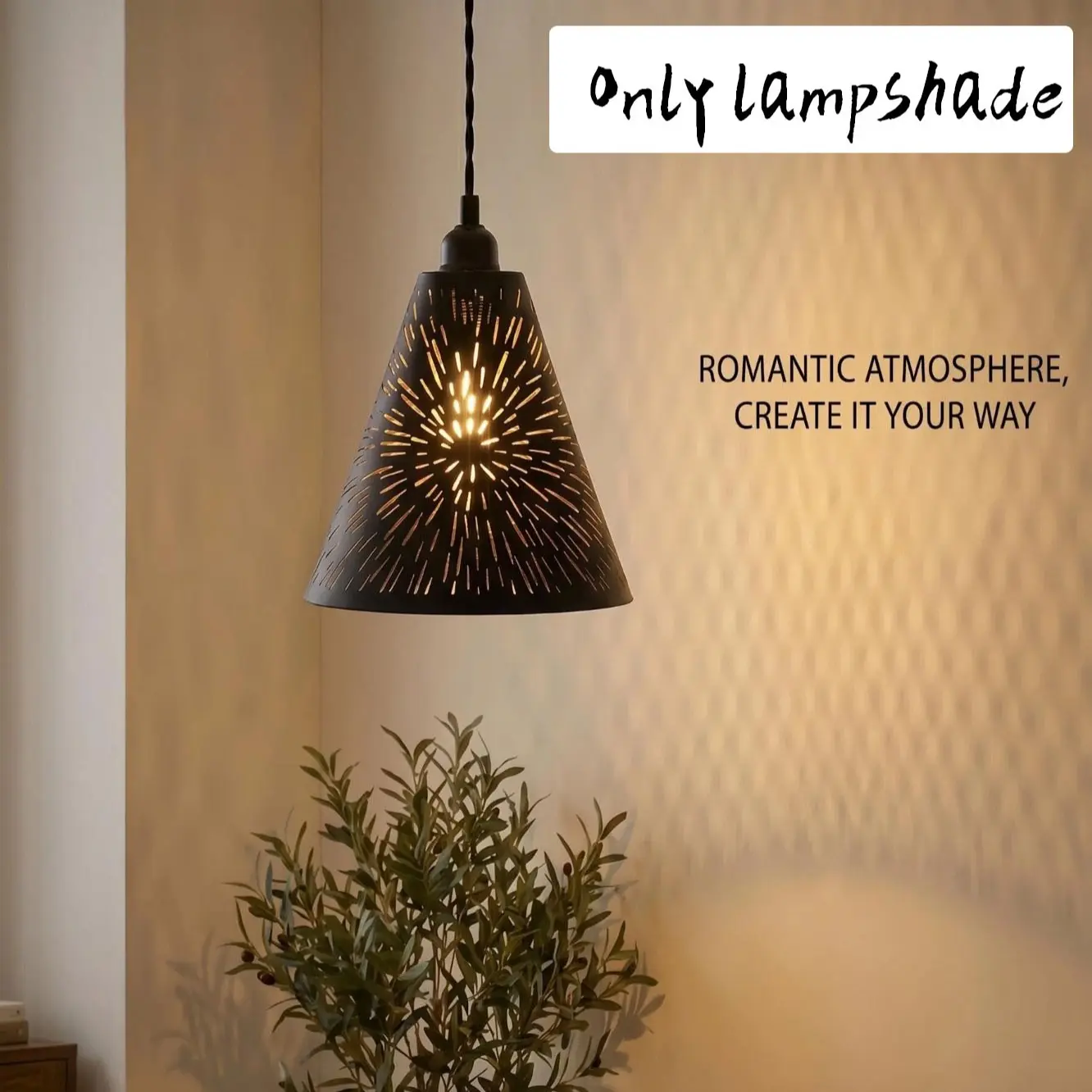 Modern Outer Gold Inner Metal Lamp Shade, Geometric Design, Cone Shape, Replacement Cover, Light Covers, Vintage Farmhouse Style, Living Room Bedroom, Decorative