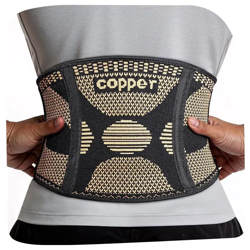 Copper Element Waist Belt, Relieves Lower Back Pain, Unisex Breathable Lumbar Support Band, Ideal for Herniated Disc, Sciatica, Scoliosis, Heavy Labor