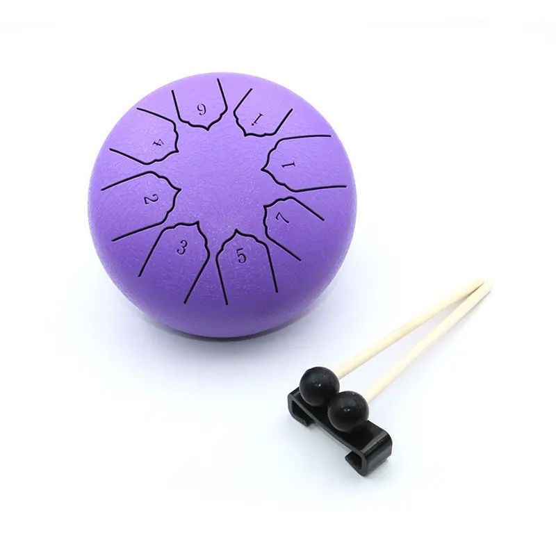 6-Inch 8-Tone Carbon Steel Rain Drum Kit, Unisex Mini Metal Tongue Drums with Mallets, Storage Bag & Song Book, Adult Use Relaxing Percussion Instrument for Meditation, Garden, Gift Giving