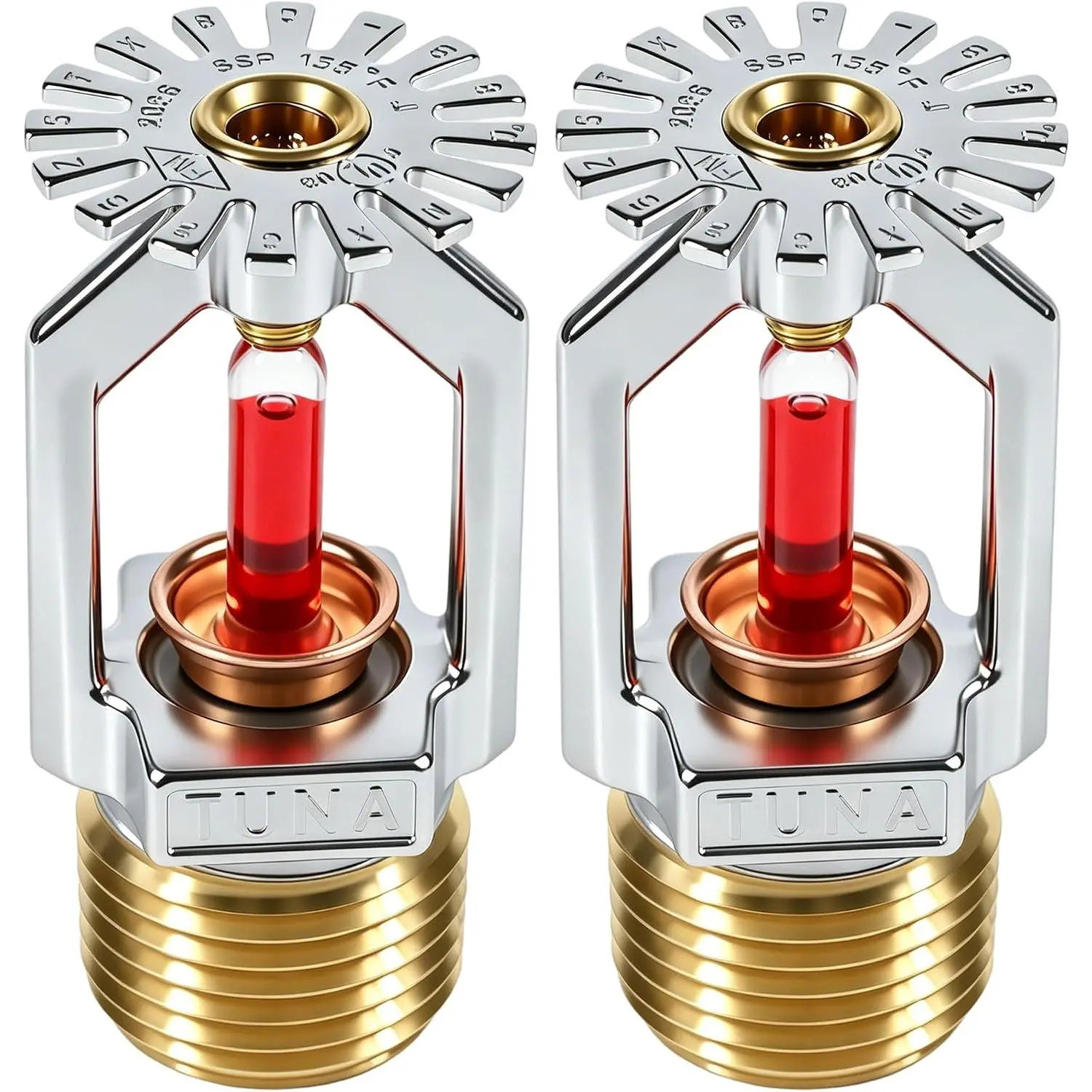 (2 Pack) FM Approved & UL/CUL Listed  Fire Sprinkler  Pendent  1/2” NPT 155°F (68°C) K=5.6 K80 Standard Response for Automatic Fire Sprinkler System Chrome