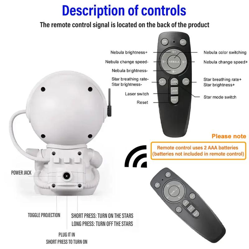 Galaxy Projector Light, Mini Astronaut Nebula Projector LED Lights for Bedroom, Starry Night Projector with Remote Control for Playroom Home Theater, Gift