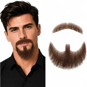 Hand-Tied Human Hair  Beard and Mustache for Costumes and Theater |  human hair facial hair designed for  character transformations and professional costume wear