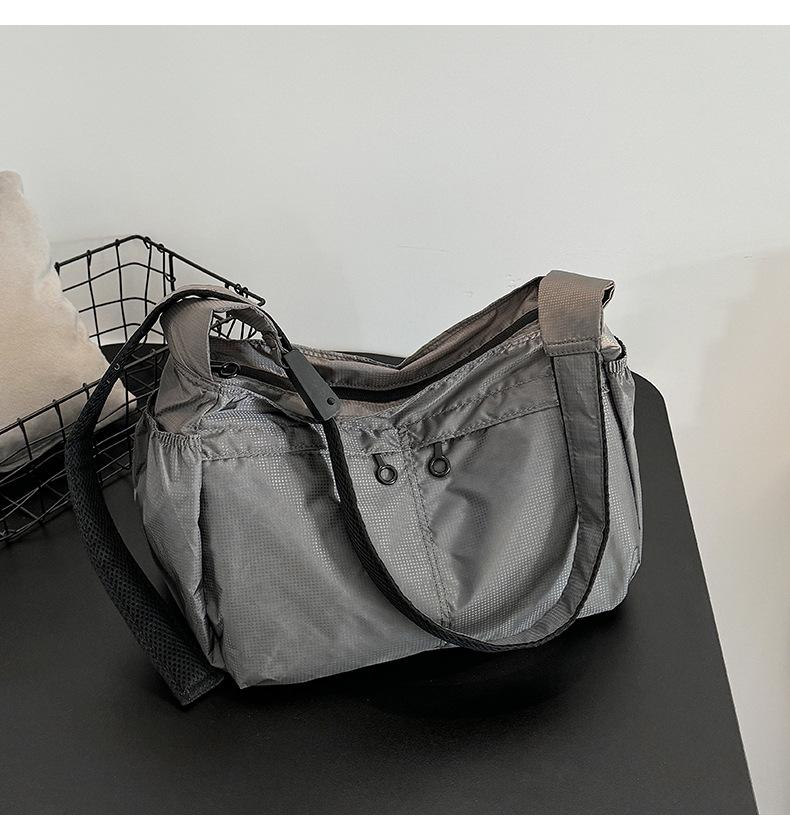 Men’s Waterproof Canvas Messenger Bag - Japanese Dumpling Crossbody Bag, Large Capacity, Multi-Pocket, Lightweight, Durable, for Work, Travel