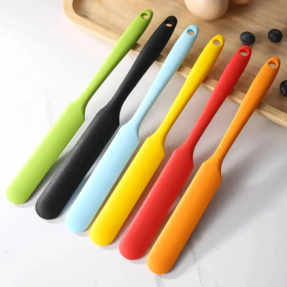Integrated Silicone Long Scraper - Lightweight, Handy Bakeware Tool, Portable Mini Dough Butter Spatula for Cake Baking & Kitchen Cooking Jam Cream Smearing